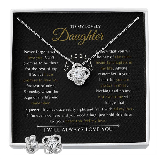 To My Daughter | Love Knot Necklace Set