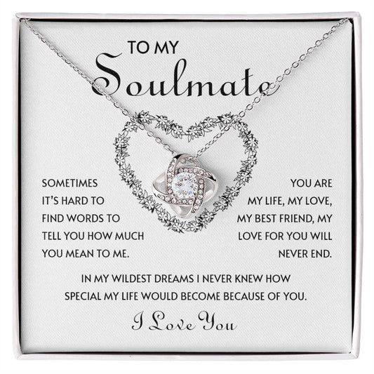 To My Soulmate | I Love You - Love Knot Necklace