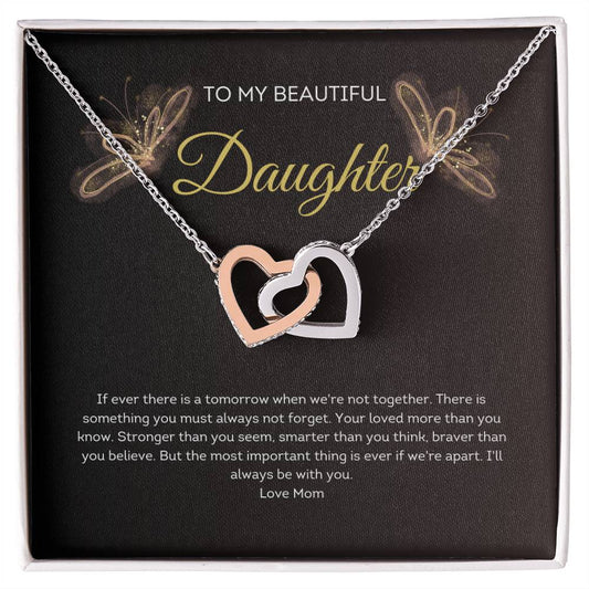 To My Daughter Necklace | Interlocking Hearts